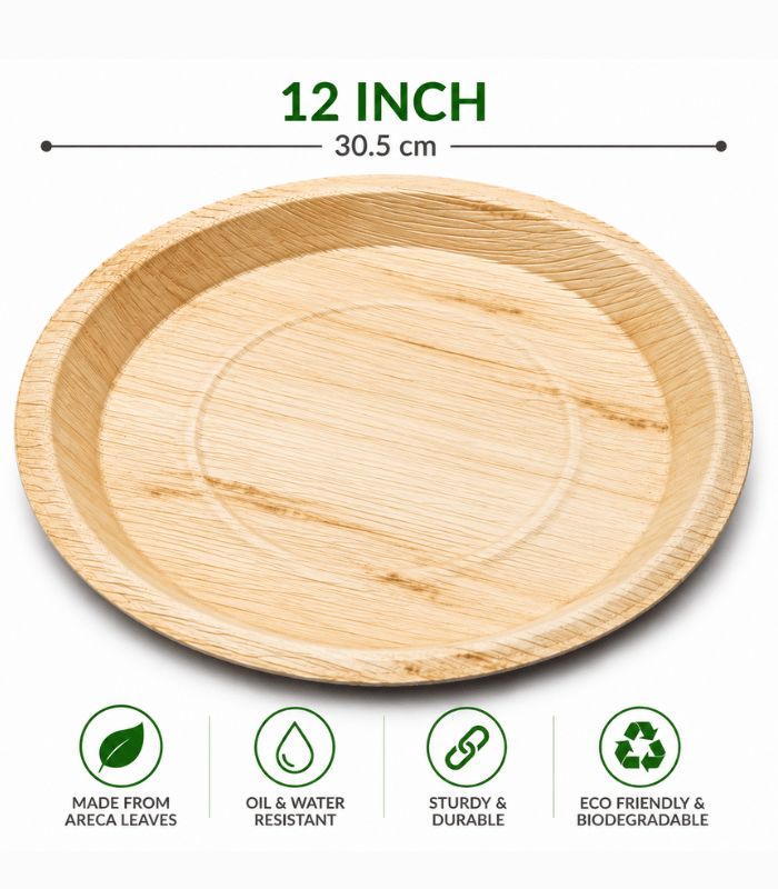 12 Inch Round Biodegradable Plates
