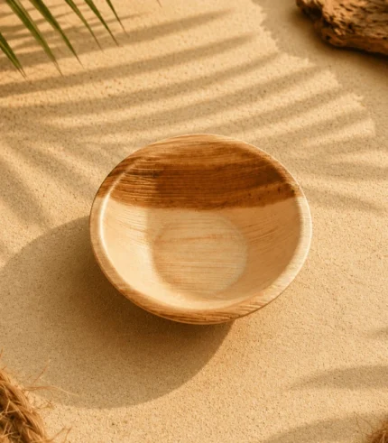 4 Inch Round Areca Palm Leaf Bowls