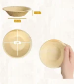 4 Inch Round Areca Palm Leaf Bowls - Image 2
