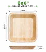 6x6 Inch Areca Leaf Square Plate