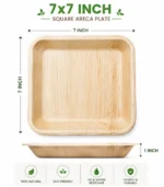 7x7 Inch Areca Leaf Square Plate