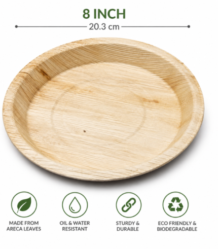 8 Inch Round Biodegradable Plates