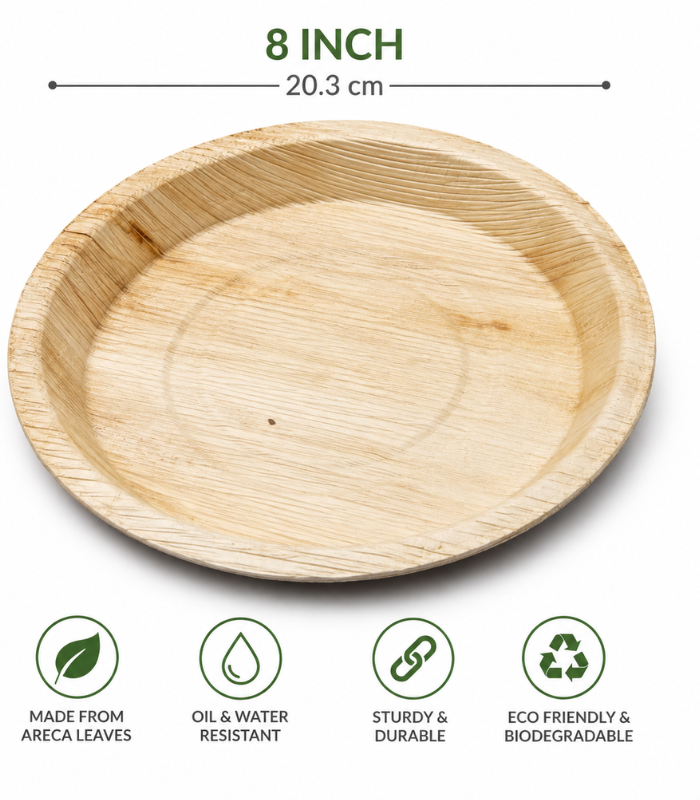 8 Inch Round Biodegradable Plates