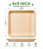 9x9 Inch Areca Leaf Square Plate