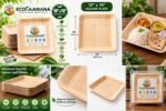 10x10 Inch Areca Leaf Square Plate - Image 2